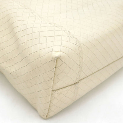 Bottega Veneta White Leather Intreccio Mirage