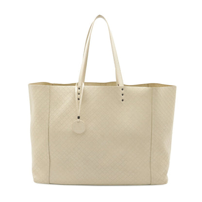 Bottega Veneta White Leather Intreccio Mirage