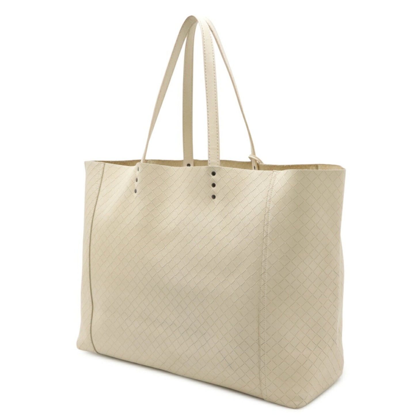Bottega Veneta White Leather Intreccio Mirage