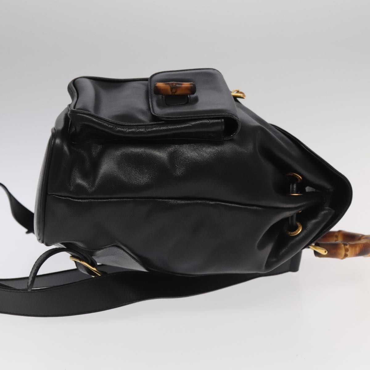 Gucci Black Leather Bamboo