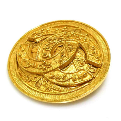 Chanel Black Gold Plated Brooch