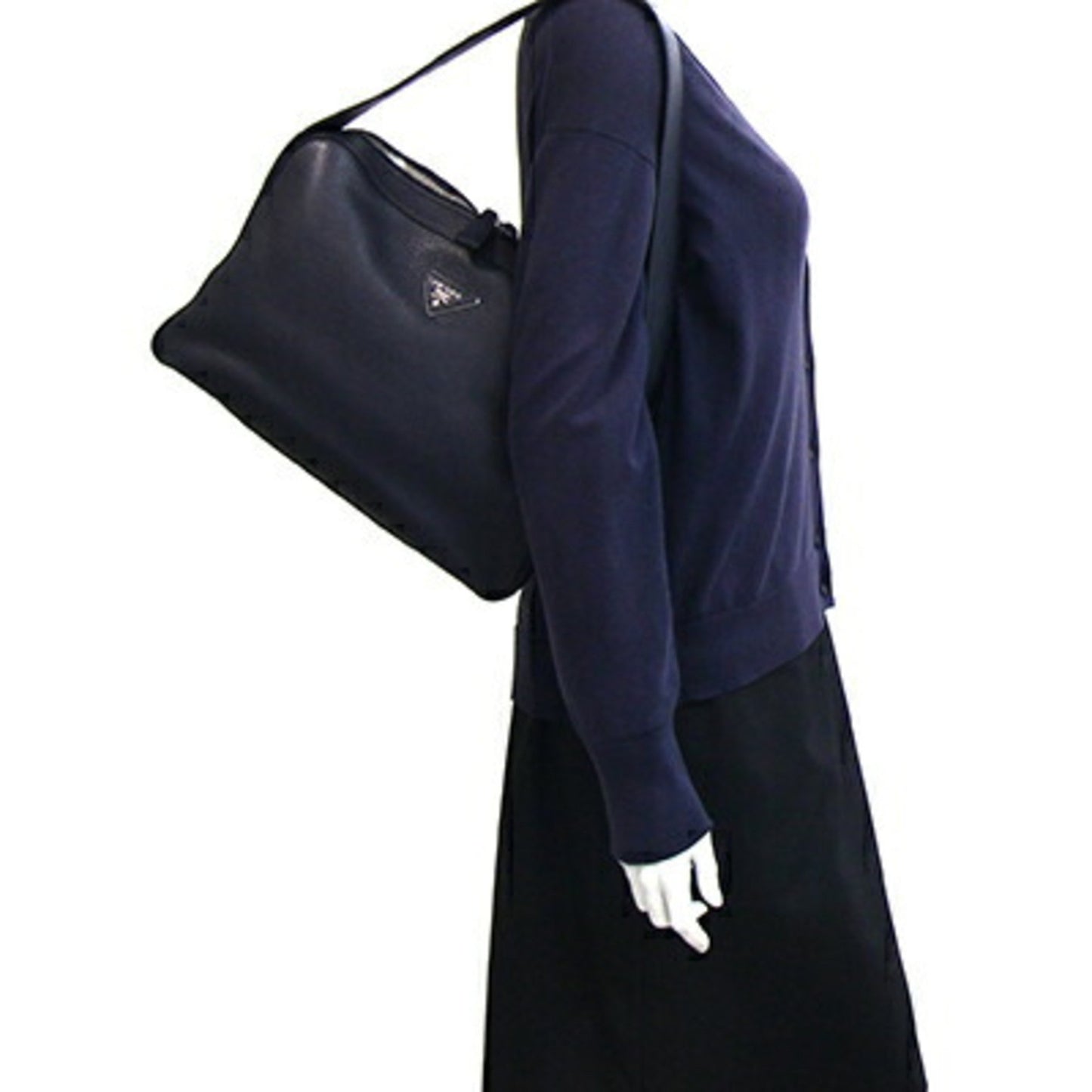 Prada Blue Leather Shoulder