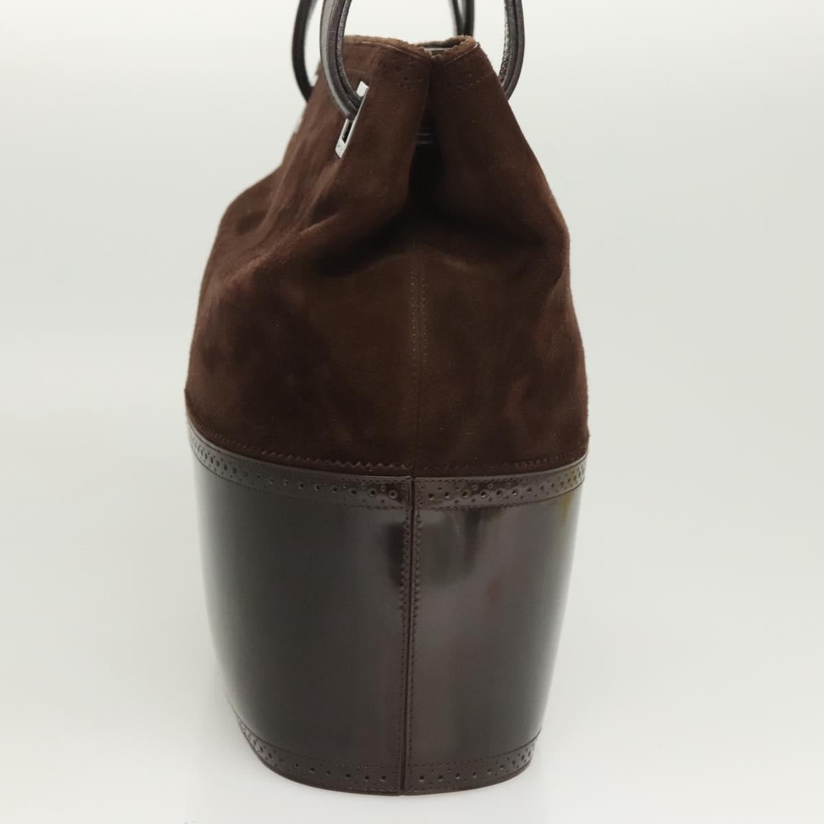 Salvatore Ferragamo Brown Suede Handbag