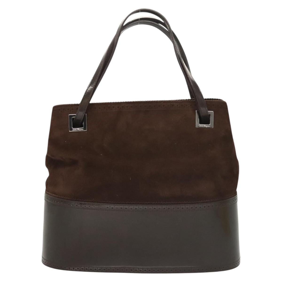 Salvatore Ferragamo Brown Suede Handbag