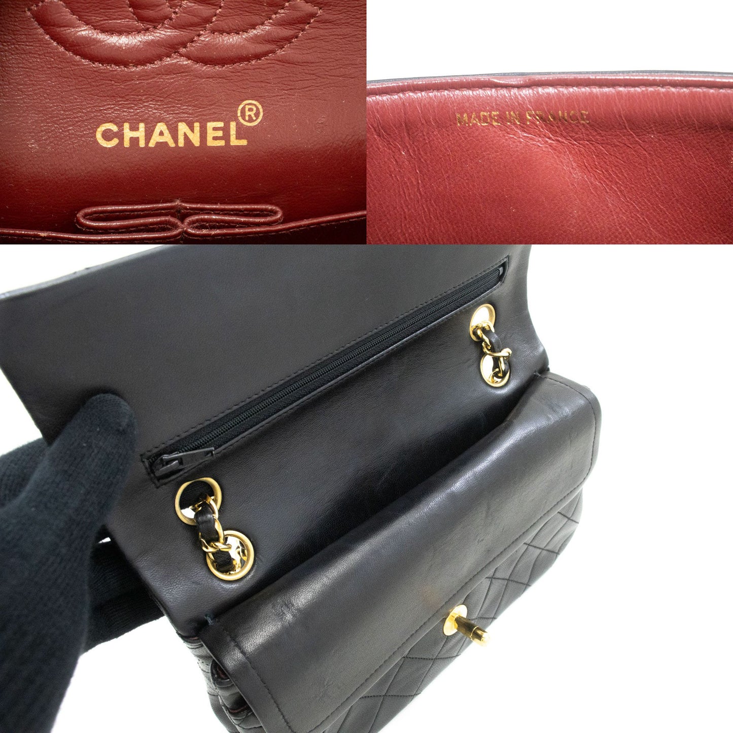 Chanel Black Leather Timeless 23
