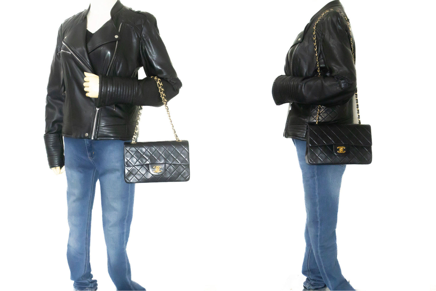 Chanel Black Leather Timeless 23