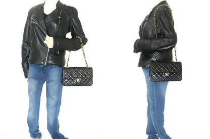 Chanel Black Leather Timeless 23