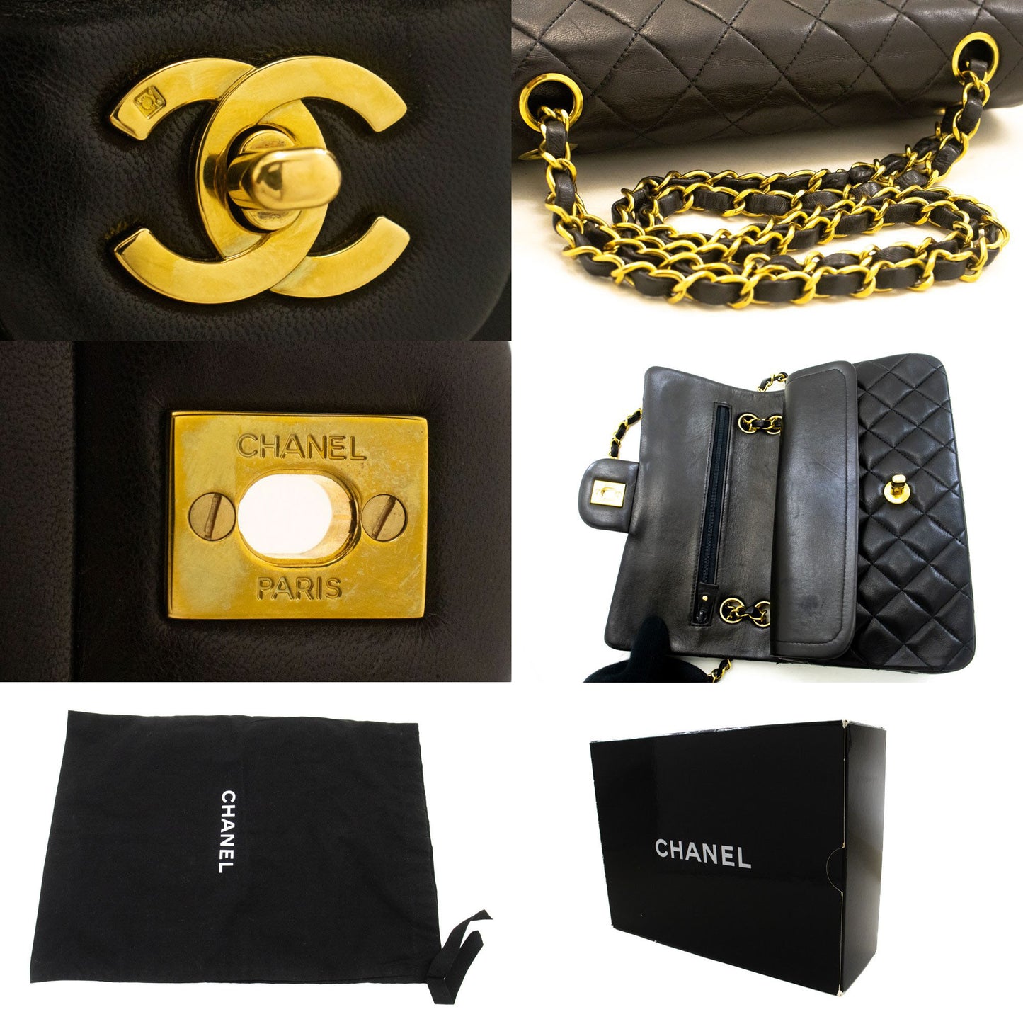 Chanel Black Leather Timeless 23