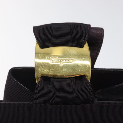 Salvatore Ferragamo Black Canvas Vara
