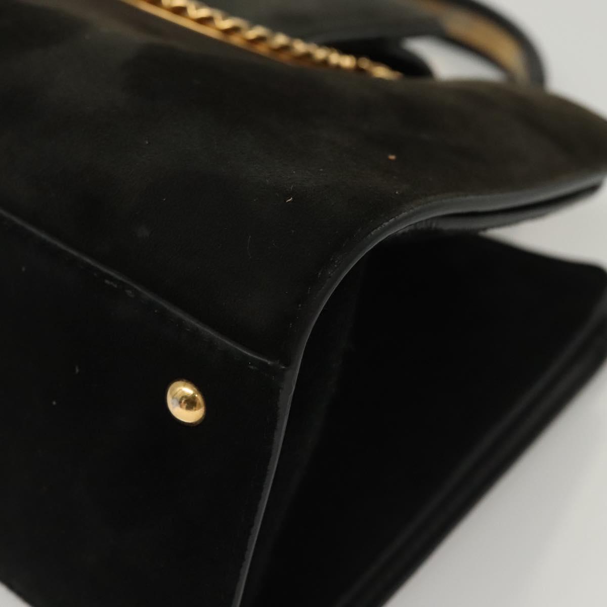 Salvatore Ferragamo Black Suede Gancini