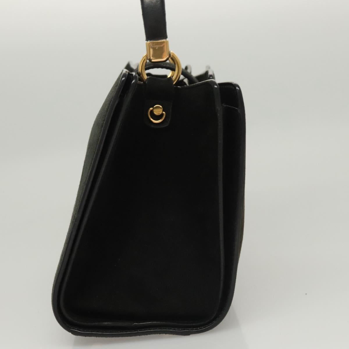 Salvatore Ferragamo Black Suede Gancini