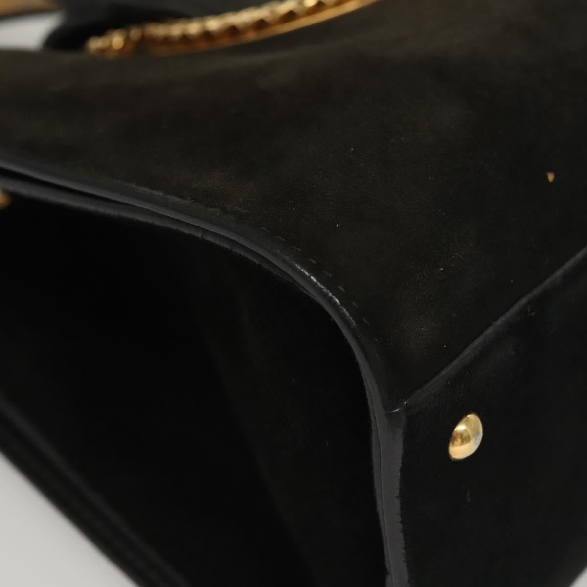 Salvatore Ferragamo Black Suede Gancini