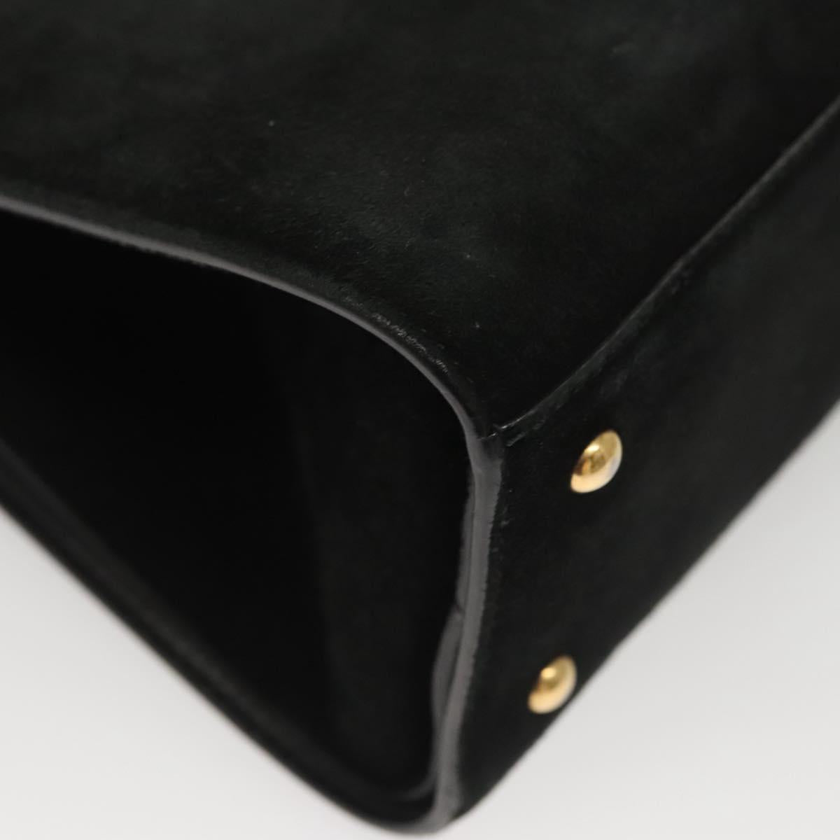 Salvatore Ferragamo Black Suede Gancini