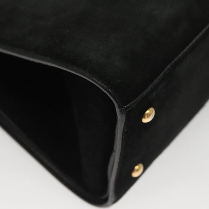 Salvatore Ferragamo Black Suede Gancini