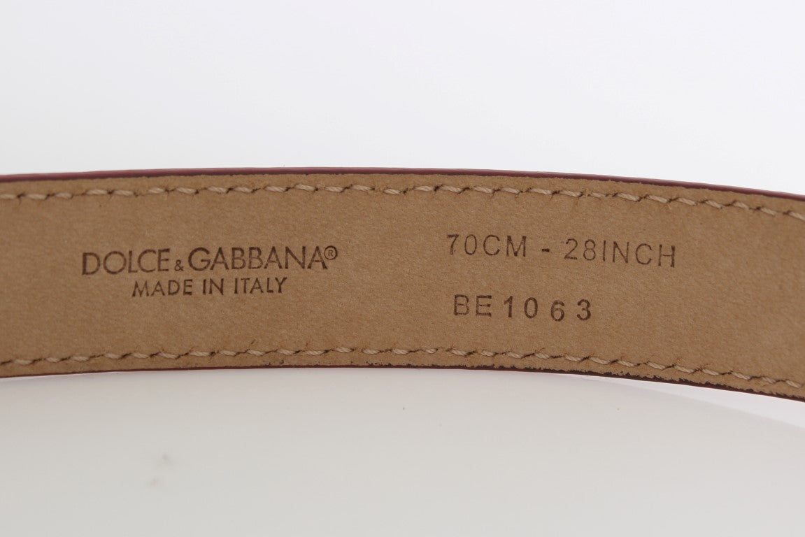 Dolce & Gabbana Polka Dot Snakeskin Belt With Silver Buckle