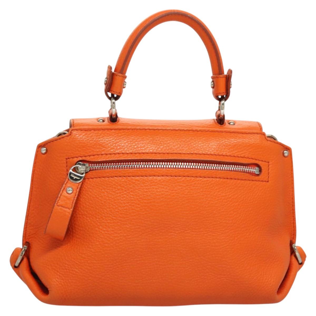 Salvatore Ferragamo Orange Leather Gancini