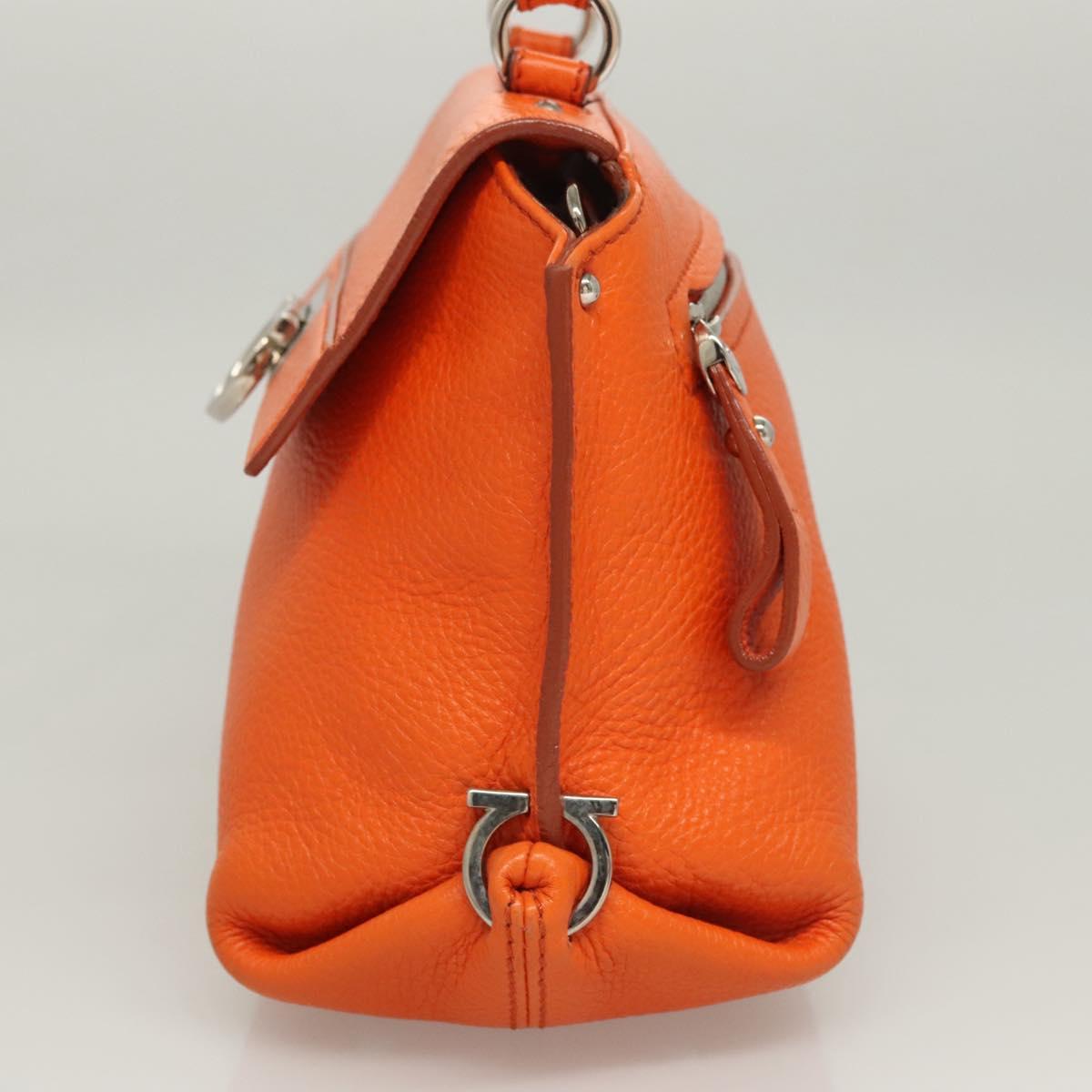 Salvatore Ferragamo Orange Leather Gancini