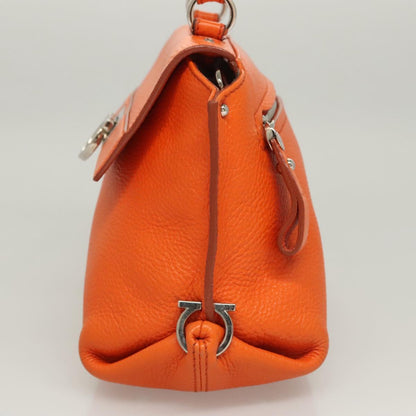 Salvatore Ferragamo Orange Leather Gancini