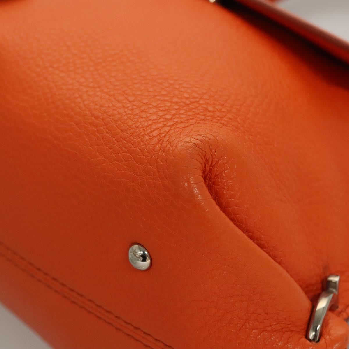Salvatore Ferragamo Orange Leather Gancini