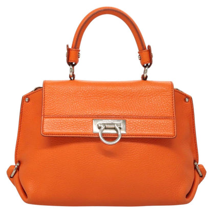 Salvatore Ferragamo Orange Leather Gancini