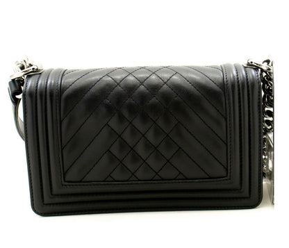 Chanel Black Leather Boy
