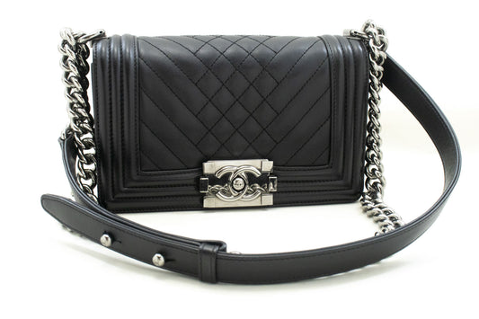Chanel Black Leather Boy