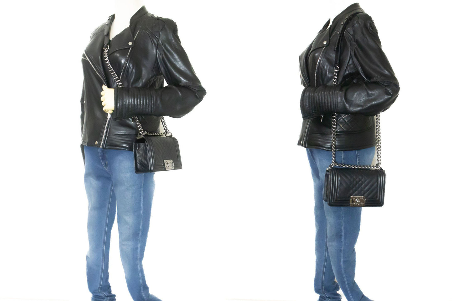 Chanel Black Leather Boy