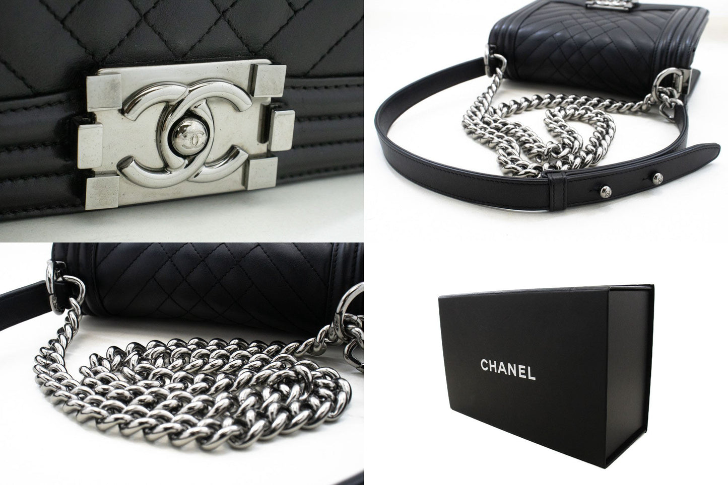 Chanel Black Leather Boy