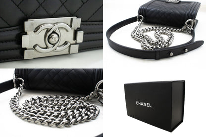 Chanel Black Leather Boy