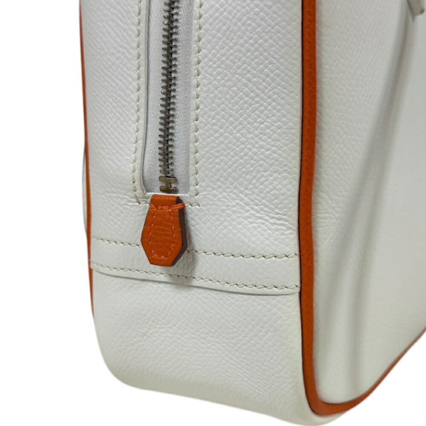 Hermès White Leather Plume