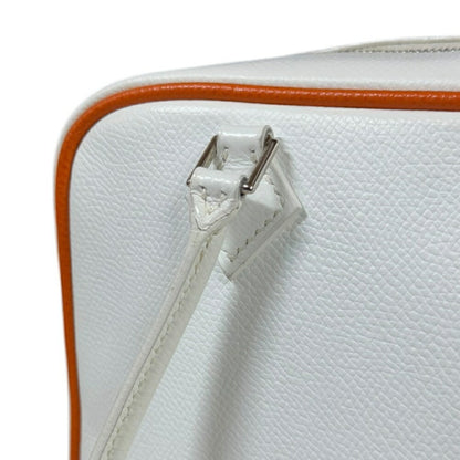 Hermès White Leather Plume