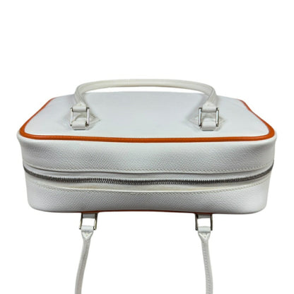 Hermès White Leather Plume