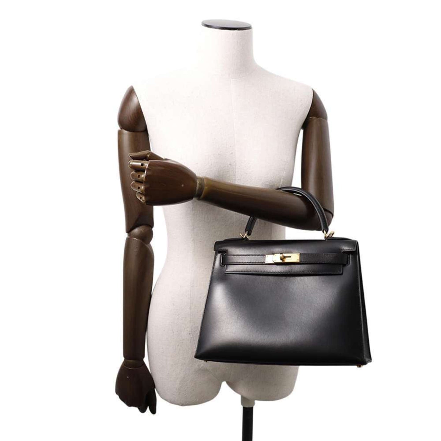 Hermès Black Leather Kelly 28