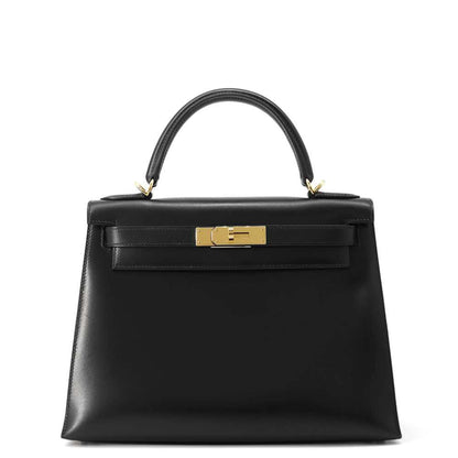Hermès Black Leather Kelly 28