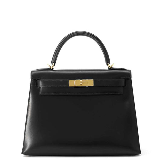 Hermès Black Leather Kelly 28