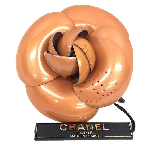 Chanel Brown Leather Camellia