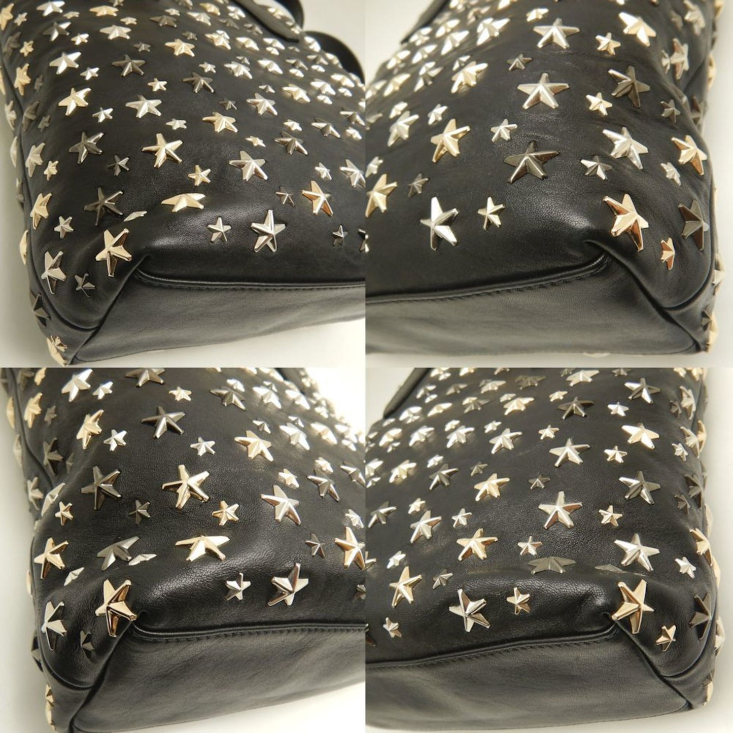 Jimmy Choo Black Leather Star