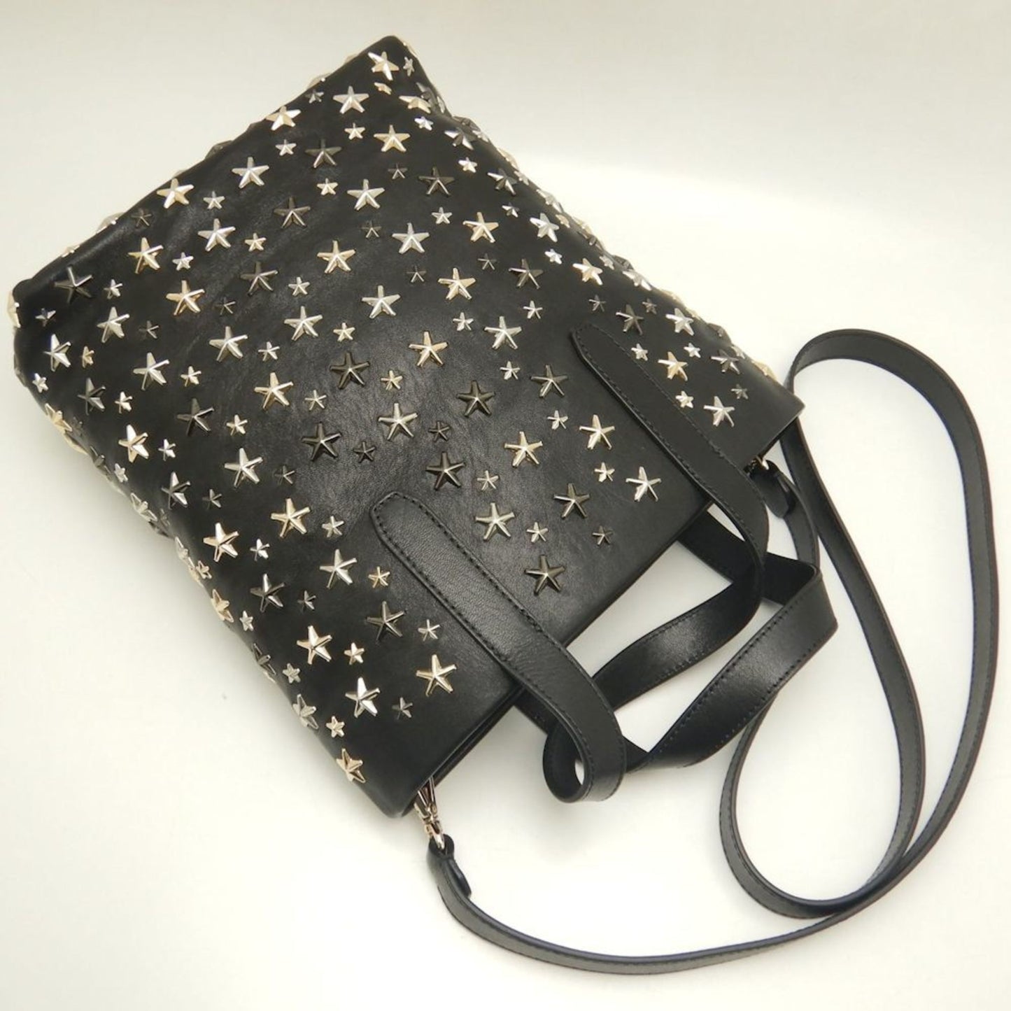 Jimmy Choo Black Leather Star