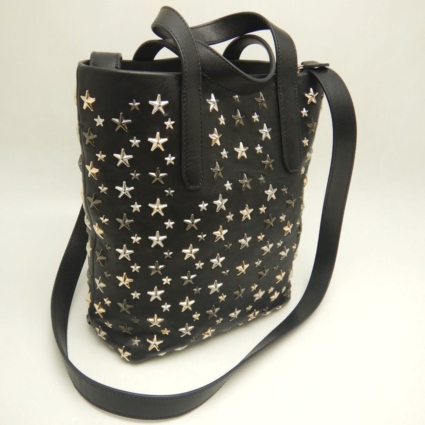 Jimmy Choo Black Leather Star