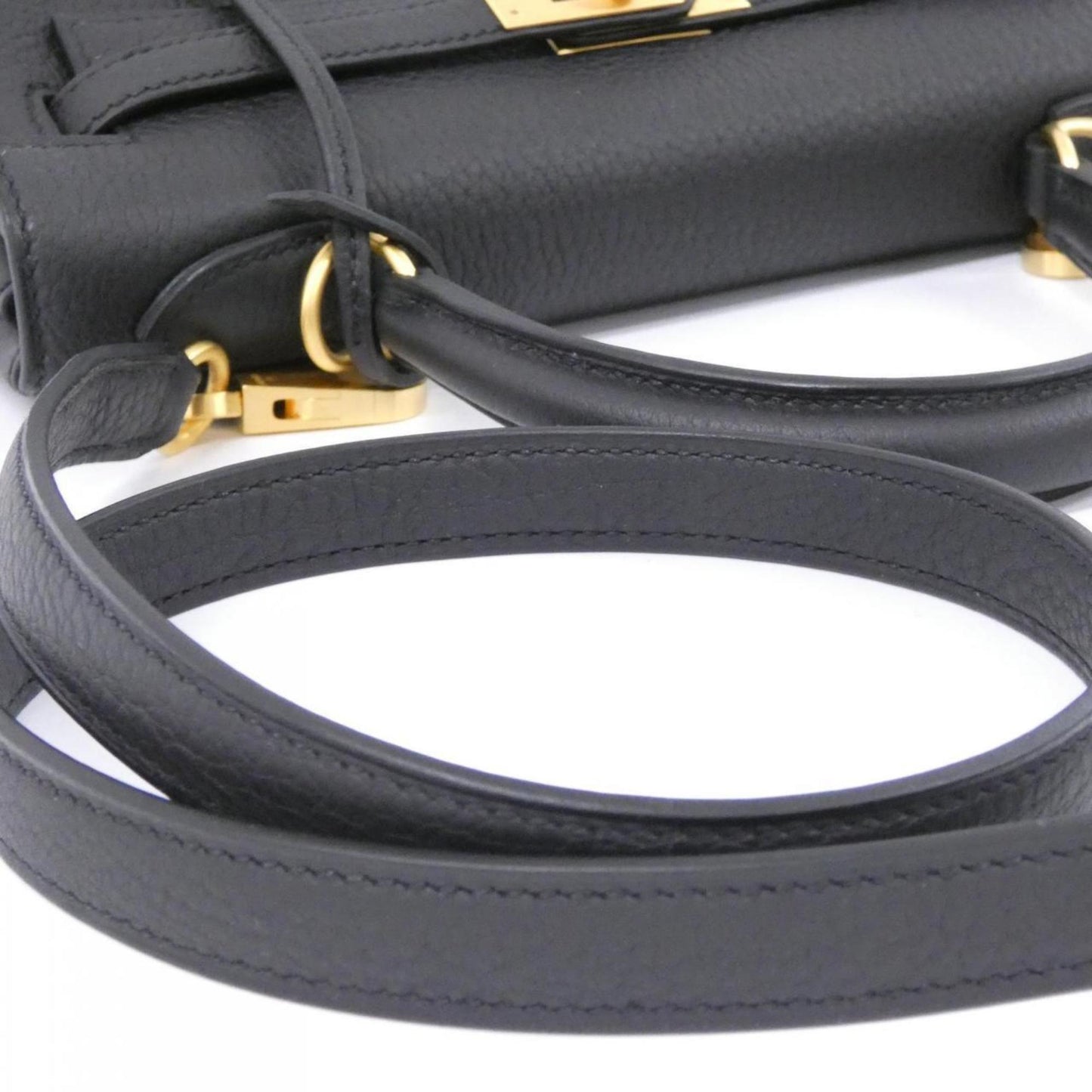 Hermès Black Leather Kelly 25