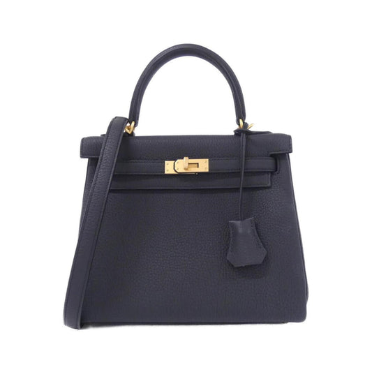 Hermès Black Leather Kelly 25
