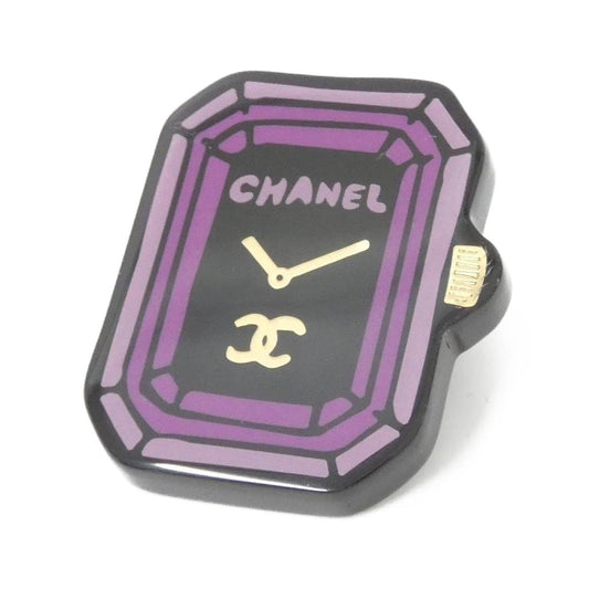 Chanel Black Plastic Brooch