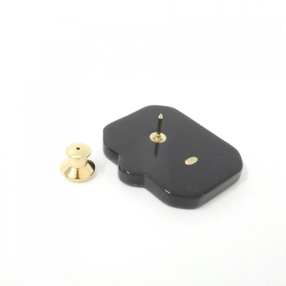 Chanel Black Plastic Brooch
