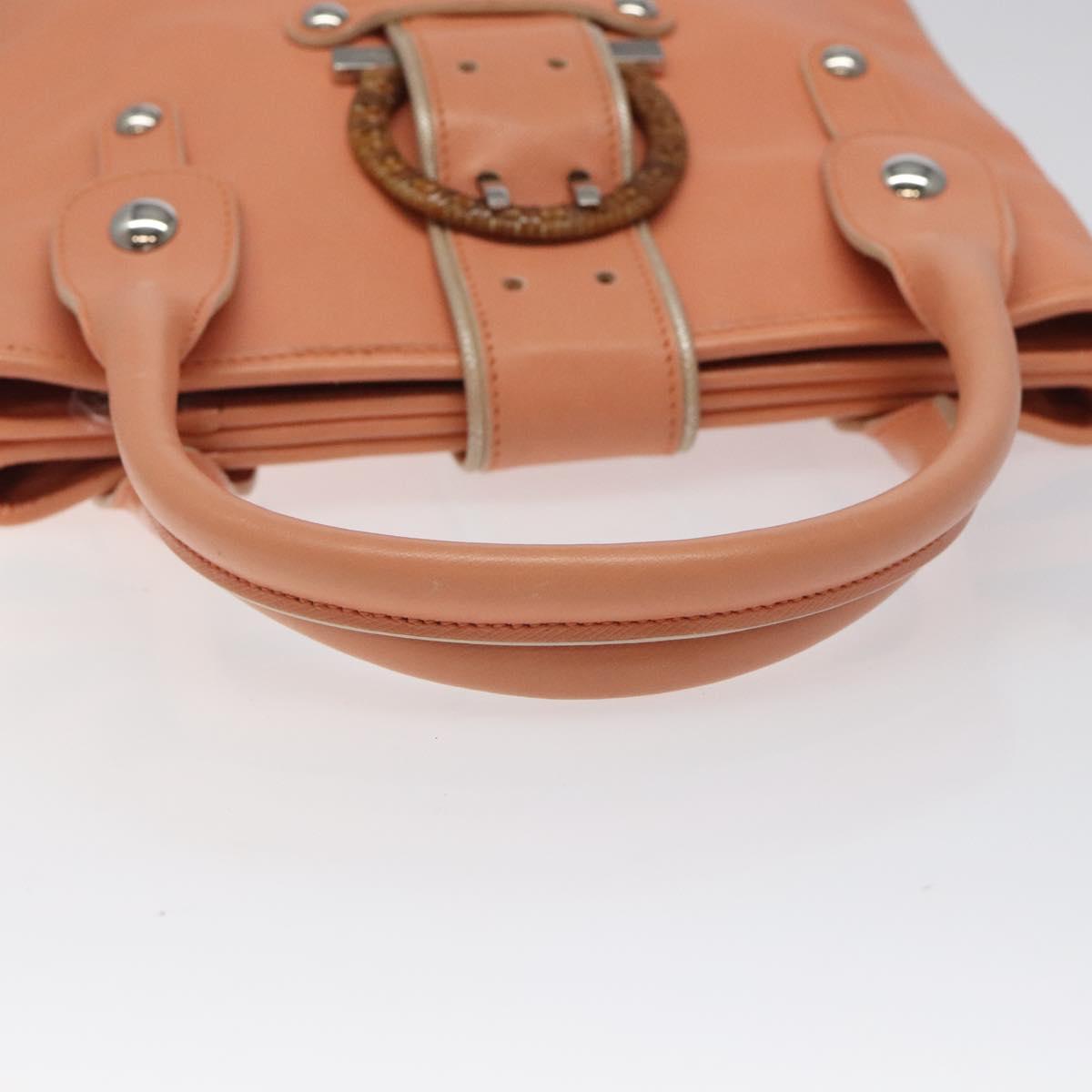 Salvatore Ferragamo Orange Leather Handbag