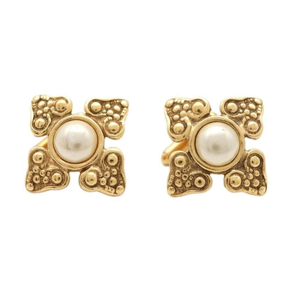 Chanel Brown Gold Plated Coco Mark