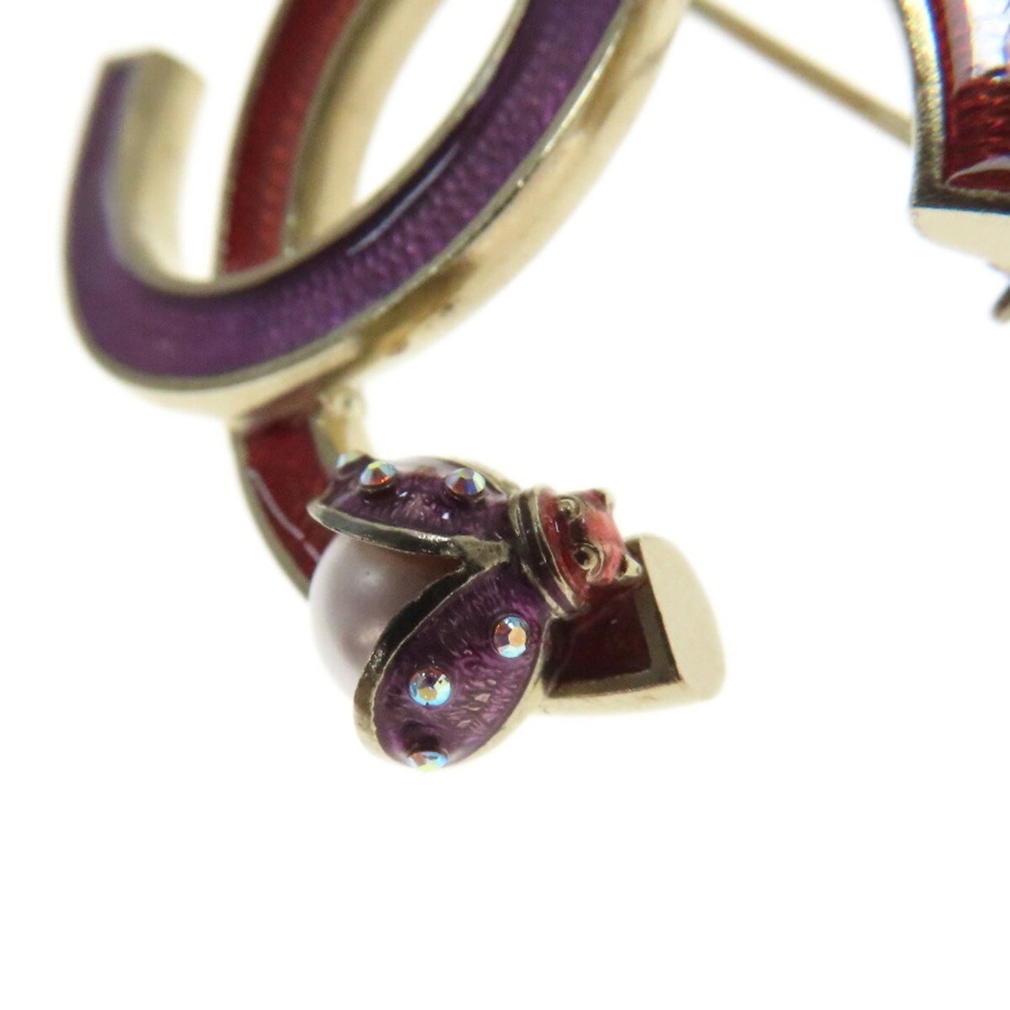 Chanel Purple Gold Plated Coco Mark