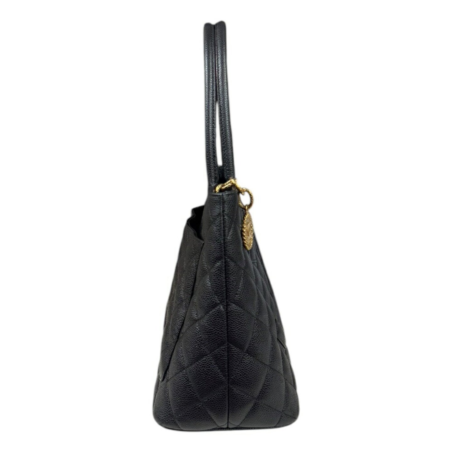 Chanel Black Leather Medaillon