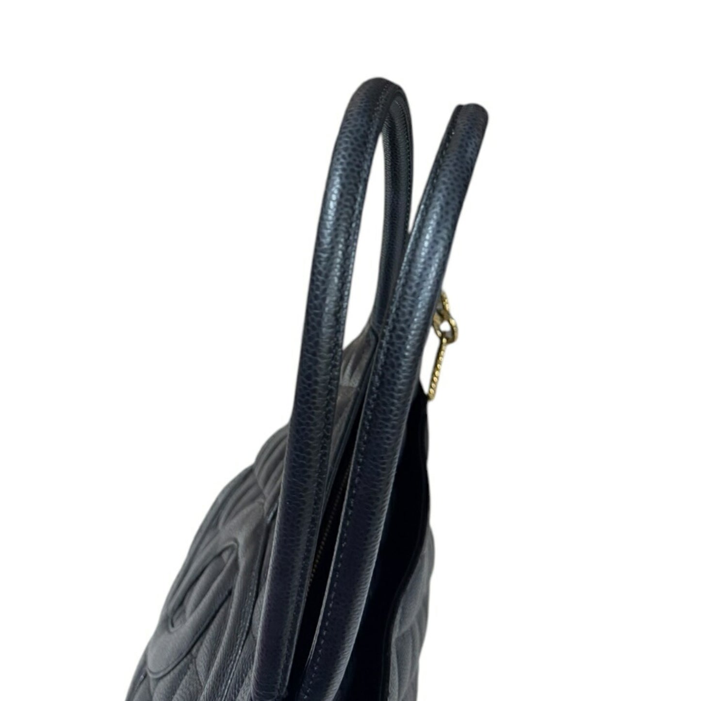 Chanel Black Leather Medaillon