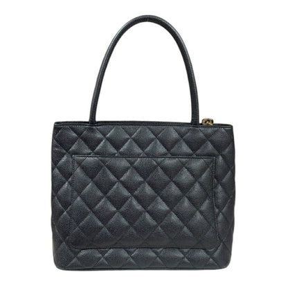 Chanel Black Leather Medaillon