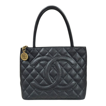Chanel Black Leather Medaillon